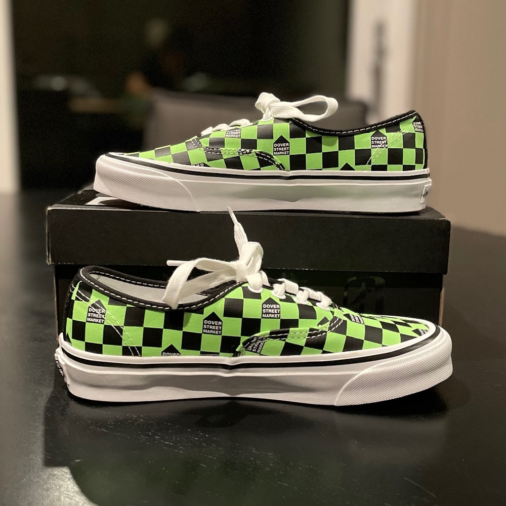 Vans x Dover Street Market OG Authentic LX DSM Checkerboard (Fluro Green) - Picture 7 of 13